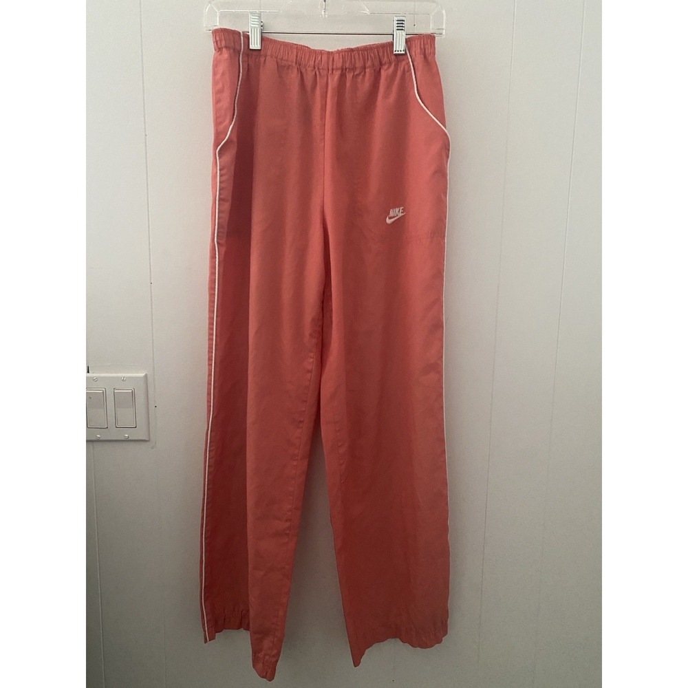 Rare VTG NIKE Nylon Track Pants Orange 80s Sportswear Orange Canada Sz M